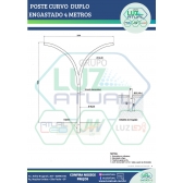 POSTE CURVO DUPLO ENGASTADO 4 METROS