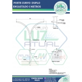 POSTE CURVO DUPLO ENGASTADO 5 METROS