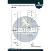 POSTE RETO BASE E CHUMBADOR 11 METROS