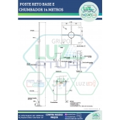 POSTE RETO BASE E CHUMBADOR 14 METROS