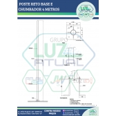 POSTE RETO BASE E CHUMBADOR 4 METROS
