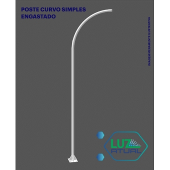 Poste Curvo Simples Engastado - 8 Metros