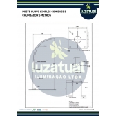 POSTE CURVO SIMPLES BASE E CHUMBADOR 5 METROS