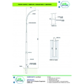 Poste Curvo Simples Engastado - 9 Metros