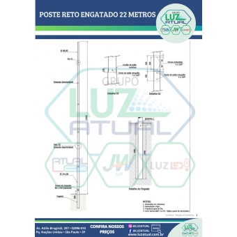 POSTE RETO ENGASTADO 22 METROS