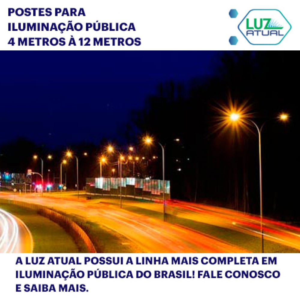 Poste Curvo Duplo de 10 metros | Base e Chumbadores