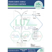 POSTE CURVO DUPLO ENGASTADO 9 METROS