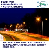 Poste Curvo Simples com Base e Chumbadores - 10 Metros
