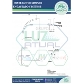 POSTE CURVO SIMPLES ENGASTADO 5 METROS
