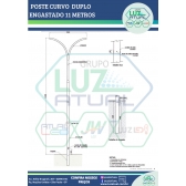 POSTE CURVO DUPLO ENGASTADO 11 METROS