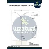 POSTE CURVO DUPLO ENGASTADO 7 METROS