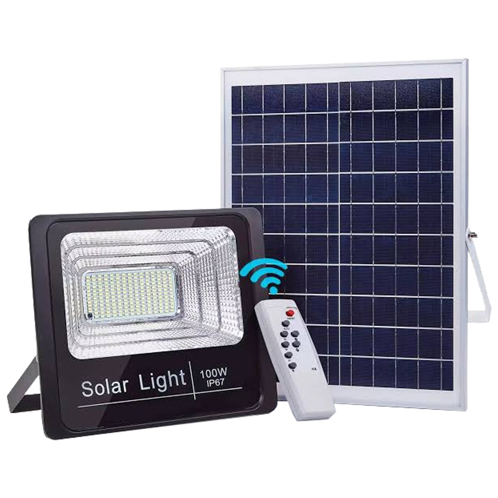 Refletor Solar 100W + Bateria + Controle Remoto