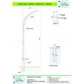 Poste Curvo Simples Engastado - 7 Metros