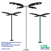 Poste para iluminação Publica - 4 braços