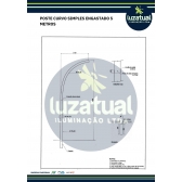 POSTE CURVO SIMPLES ENGASTADO 5 METROS