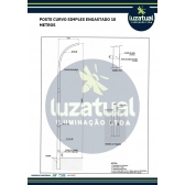 POSTE CURVO SIMPLES ENGASTADO 10 METROS