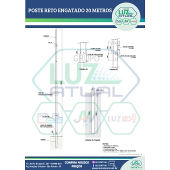 POSTES RETO ENGASTADO 20 METROS