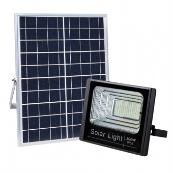 Refletor Solar 200W + Bateria + Controle Remoto