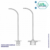 Poste Curvo Simples Engastado - 9 Metros