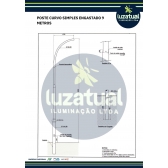 POSTE CURVO SIMPLES ENGASTADO 9 METROS